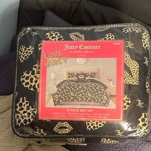 Juicy Couture Black and Gold Leopard Bed Set